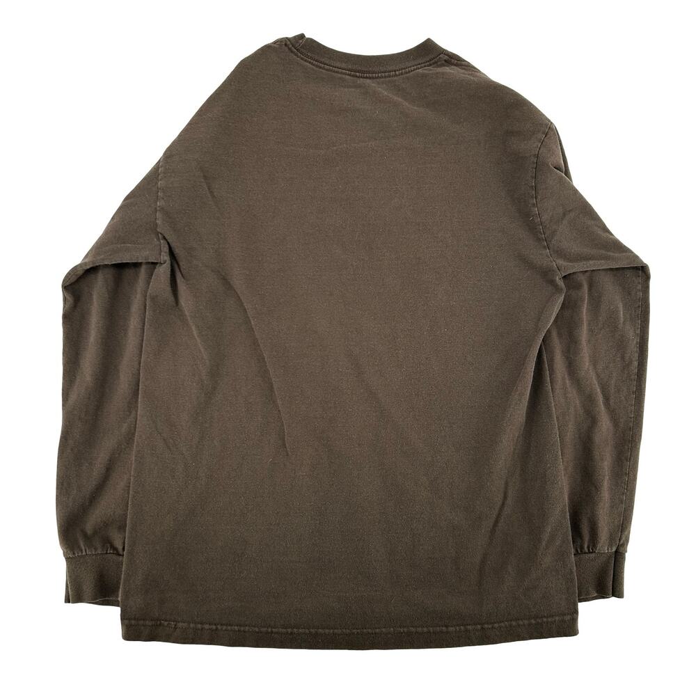 Vintage y2k Men's Brown White Hurley Lightning Bolts Long Sleeve Shirt Sz M - Picture 5 of 6